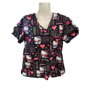 HELLO Kitty Short Sleeved Scrub Top (Small - Medium)